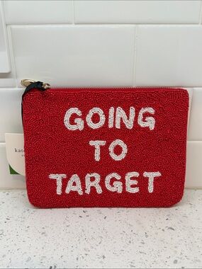 Kate Spade x Target Red Beaded 'Going To Target' Pouch
